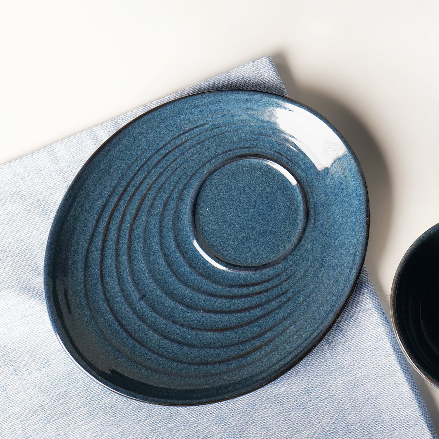 Vana Indigo Spiral Saucer Plate – Set Of 2