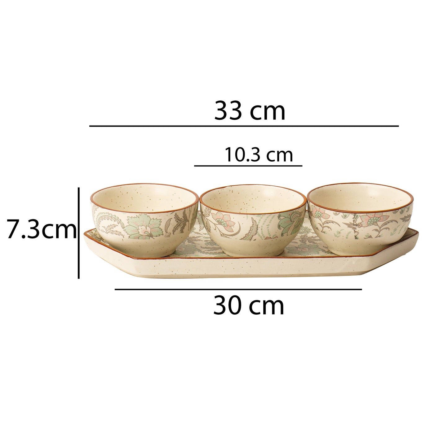 Florentia Bowl & Tray Set – 3 Bowls + Tray