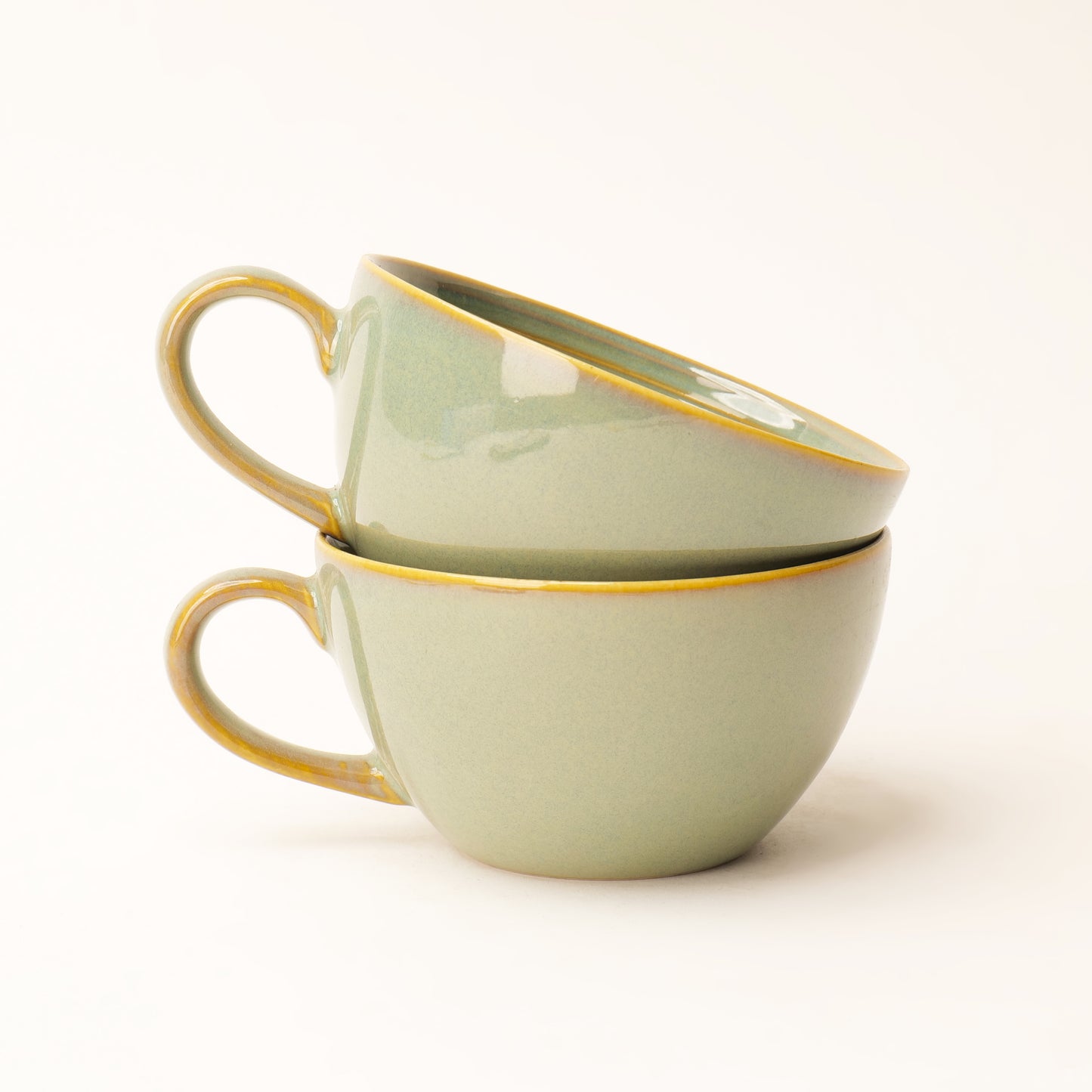 Zaya Softgreen Bowl Mugs – Set of 2