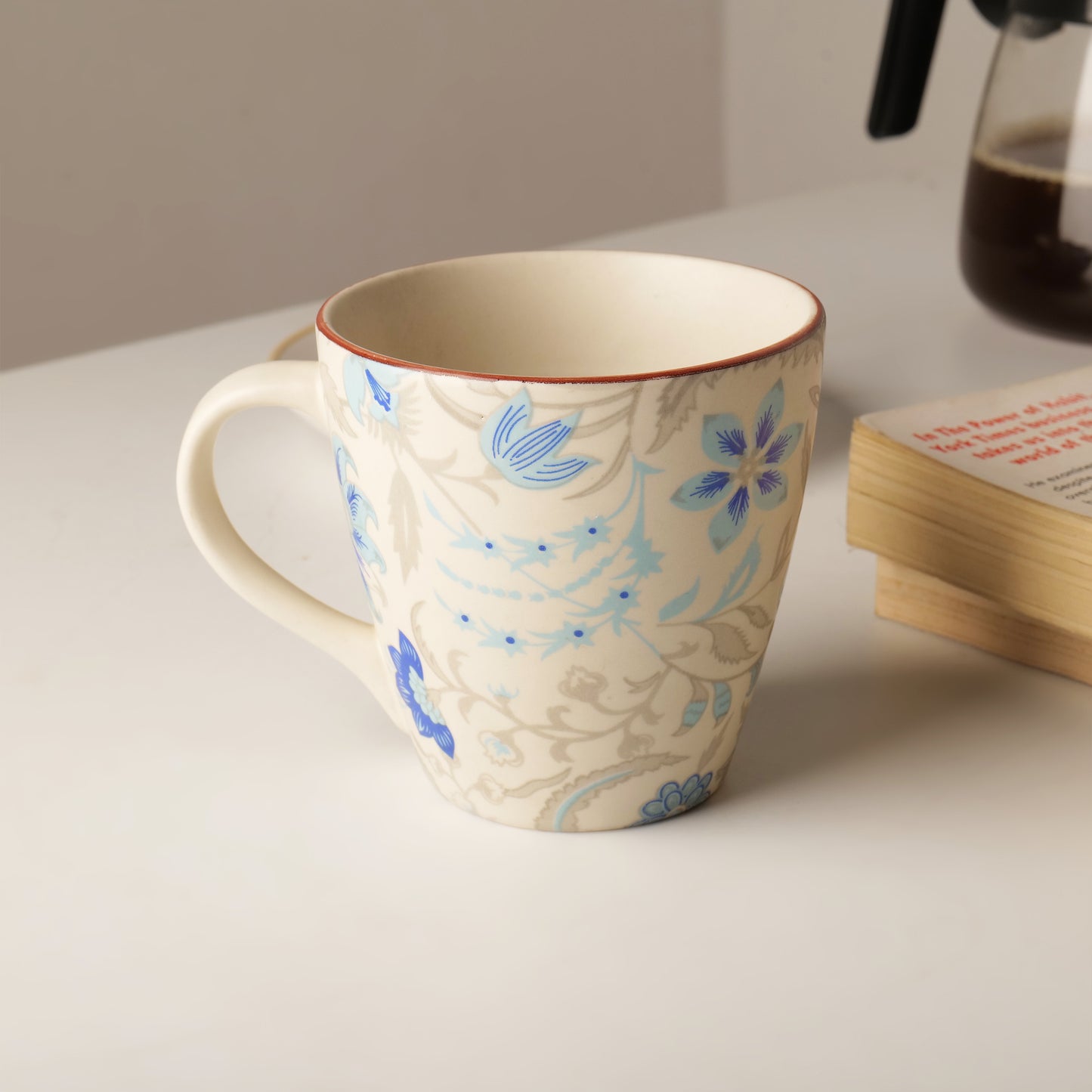 Azure Bloom Mugs – Set of 2