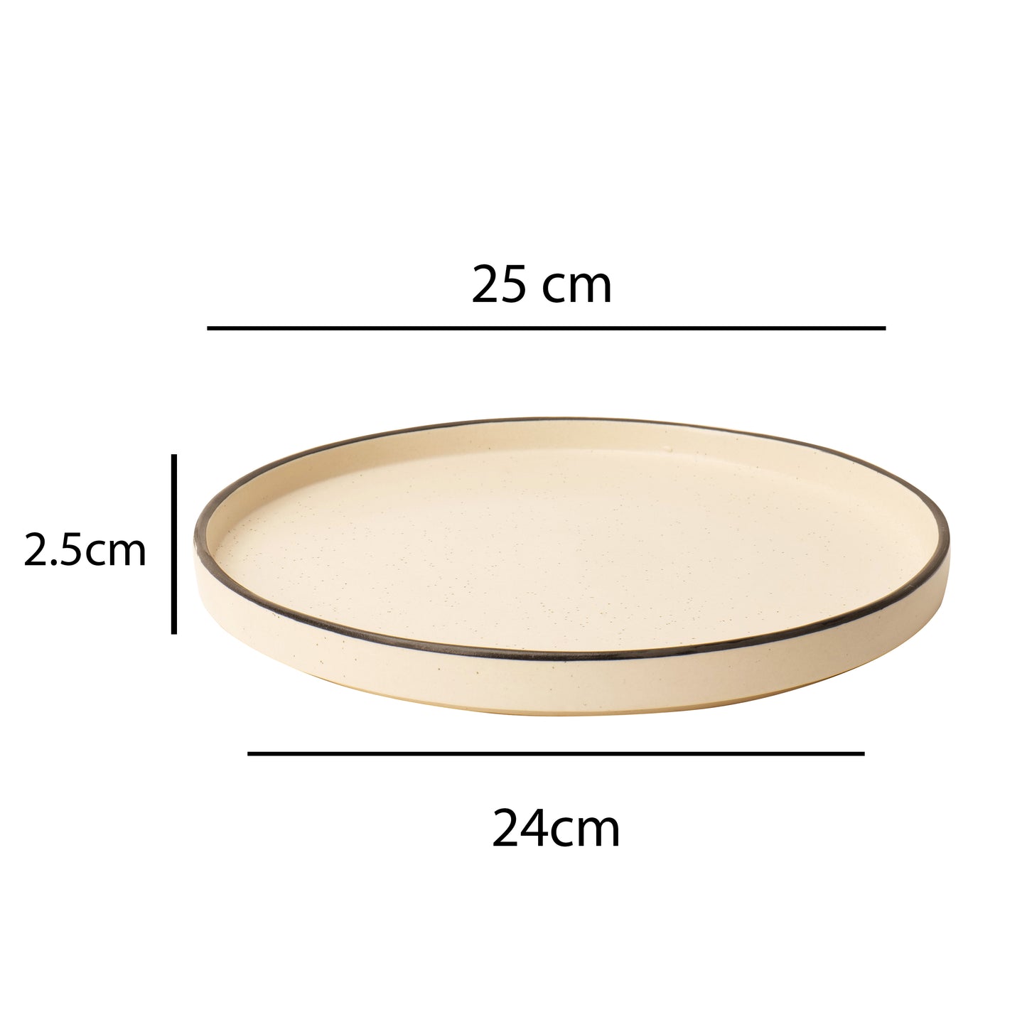 Noa Ivory Rimmed Plate - 1 Piece (Large)