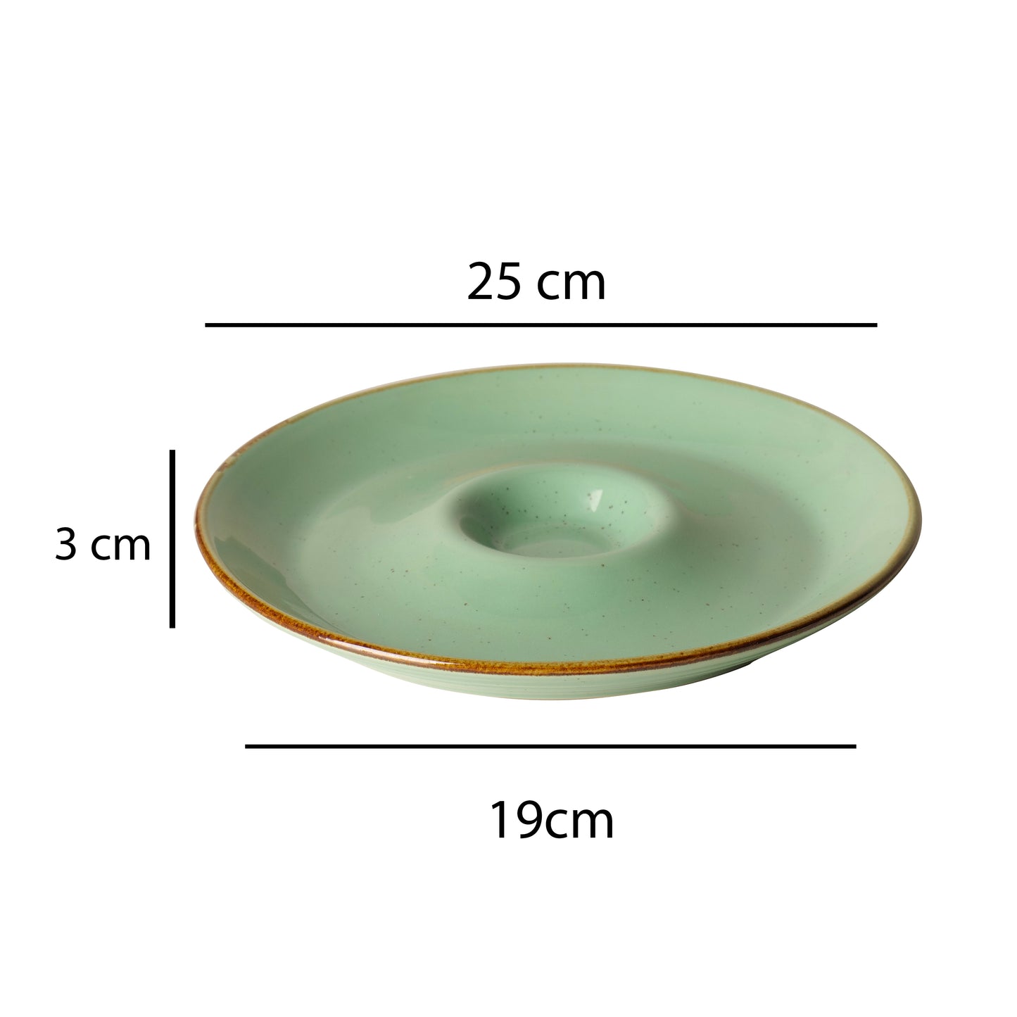 Sage Rimmed Chip & Dip Plate - Single