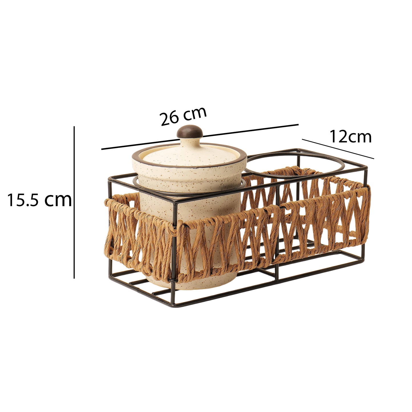 Akari Spice Jar Set with Woven Stand