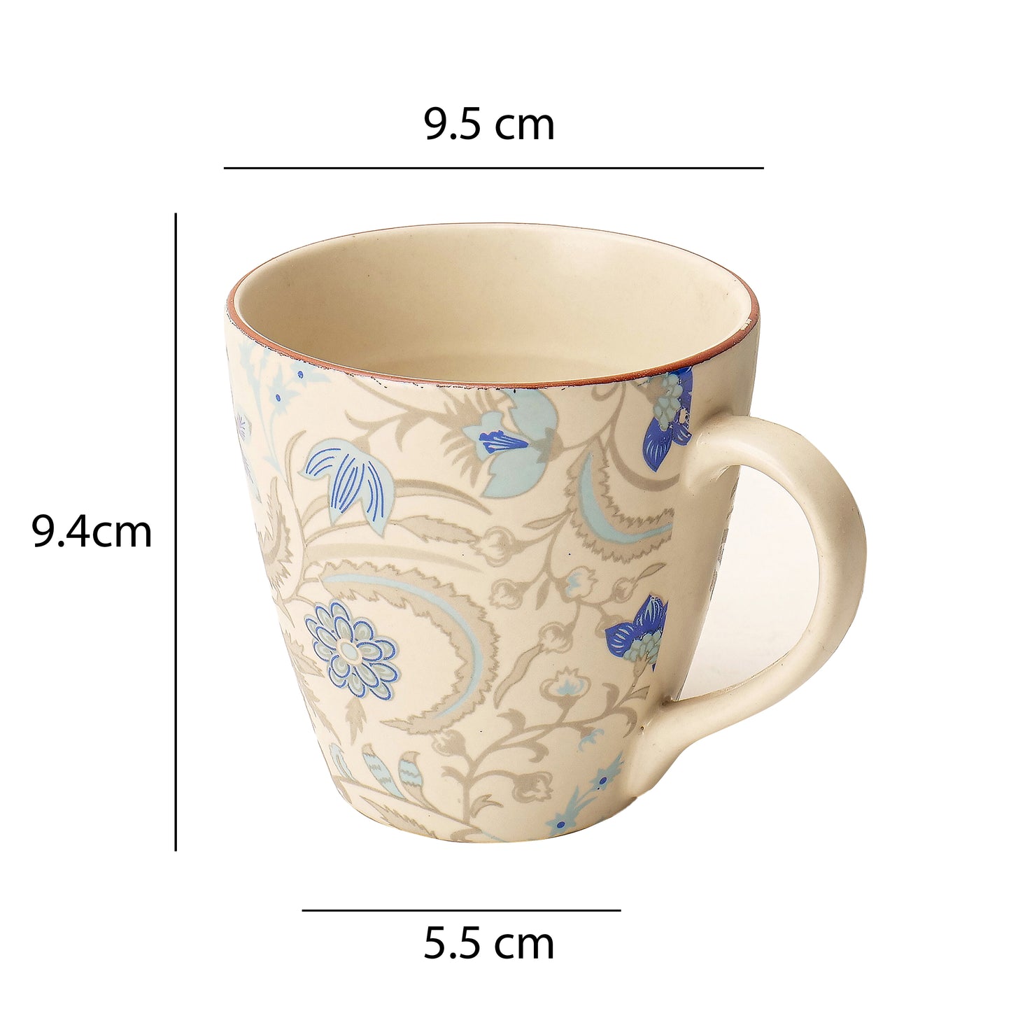 Azure Bloom Mugs – Set of 2