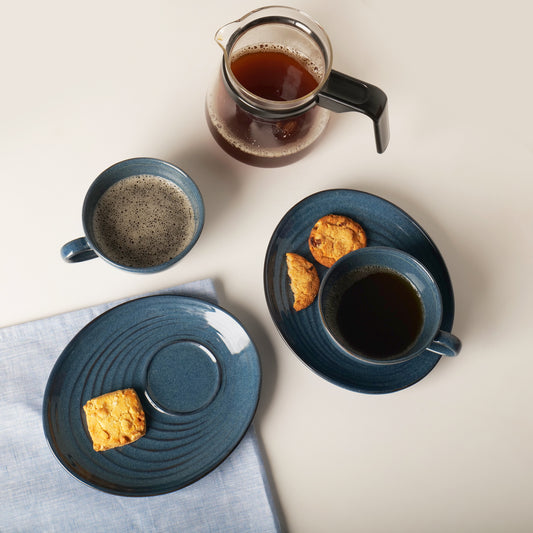 Vana Indigo Spiral Saucer Plate – Set Of 2