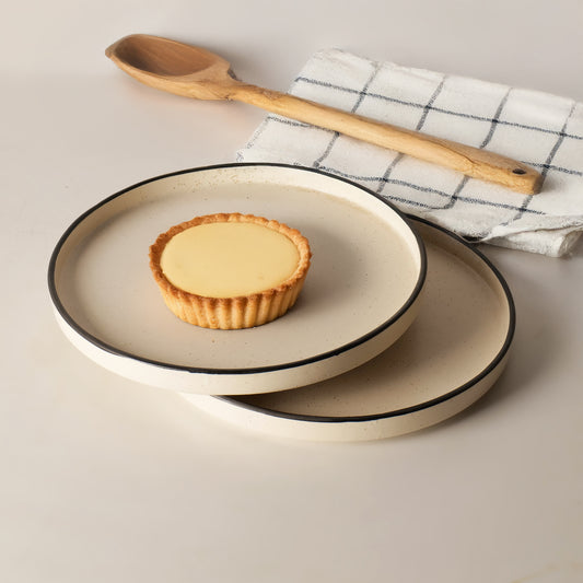 Noa Ivory Rimmed Plate - 1 Piece (Large)