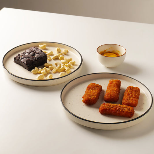 Noa Ivory Rimmed Plate - 1 Piece (Large)