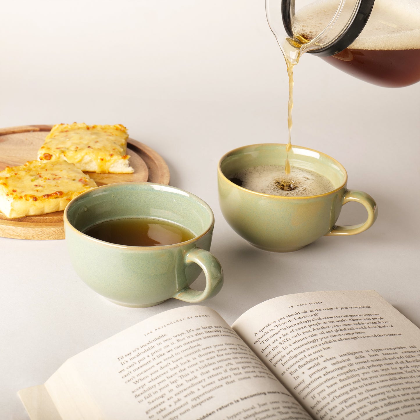 Zaya Softgreen Bowl Mugs – Set of 2