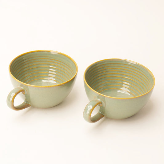 Zaya Softgreen Bowl Mugs – Set of 2