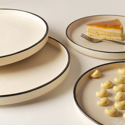 Noa Rimmed Plate Set – Set of 4