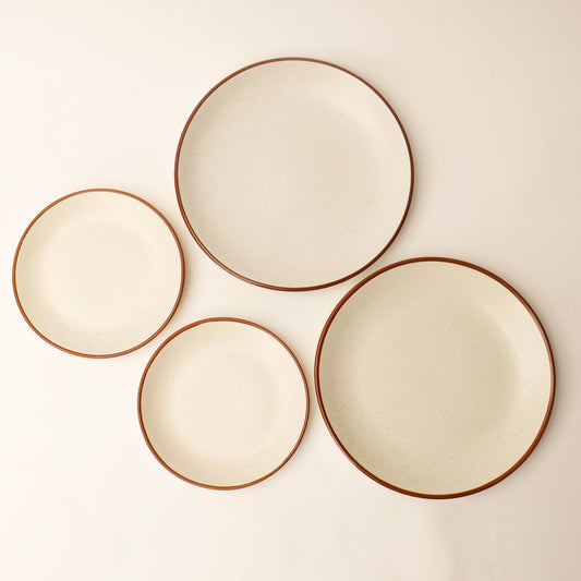 Niva Speckled Dinner & Side Plate Set – (Set of 4)