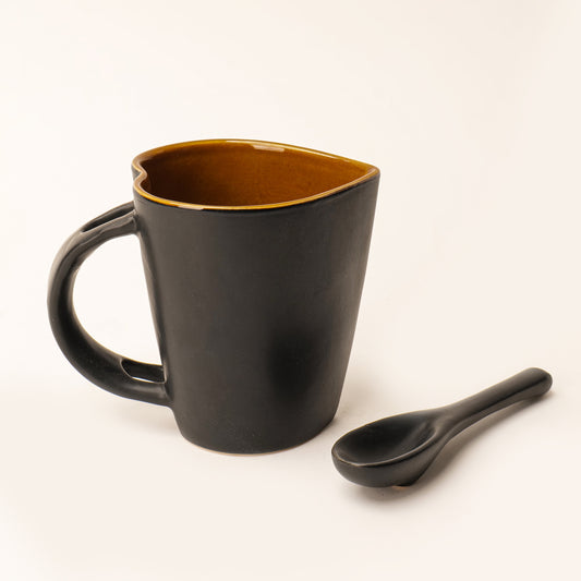Lune Mocha Heart Mug – With Spoon