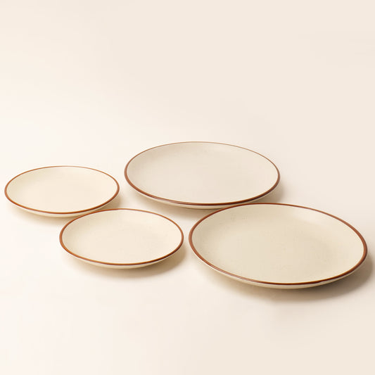 Niva Speckled Dinner & Side Plate Set – (Set of 4)