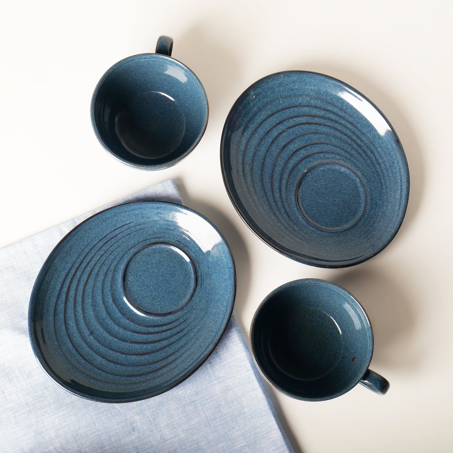 Vana Indigo Spiral Saucer Plate – Set Of 2