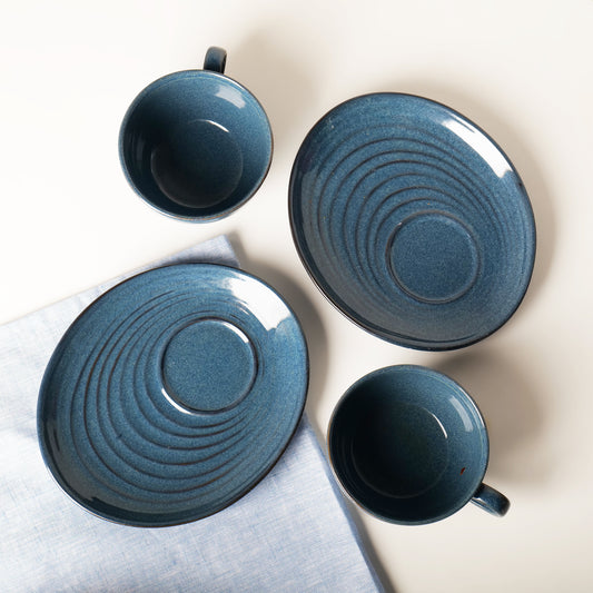 Vana Indigo Spiral Saucer Plate – Set Of 2