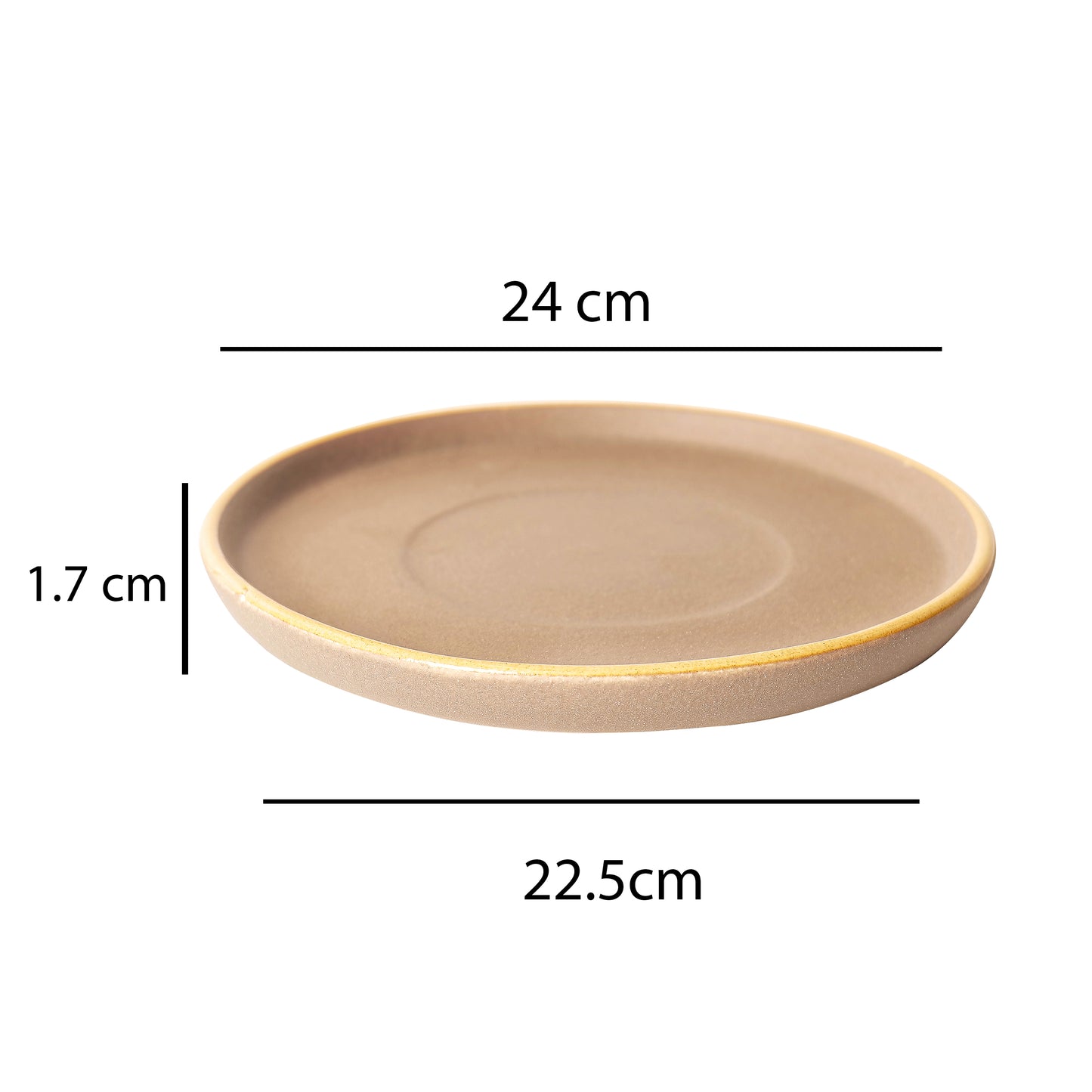 Niva Taupe Stoneware Plate - 1 piece